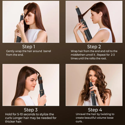 ATOPSKINS 5-in-1 Air Styler, Lightweight Hair Dryer & Hot Air Curlers with Diffuser & Curly Hair Brush