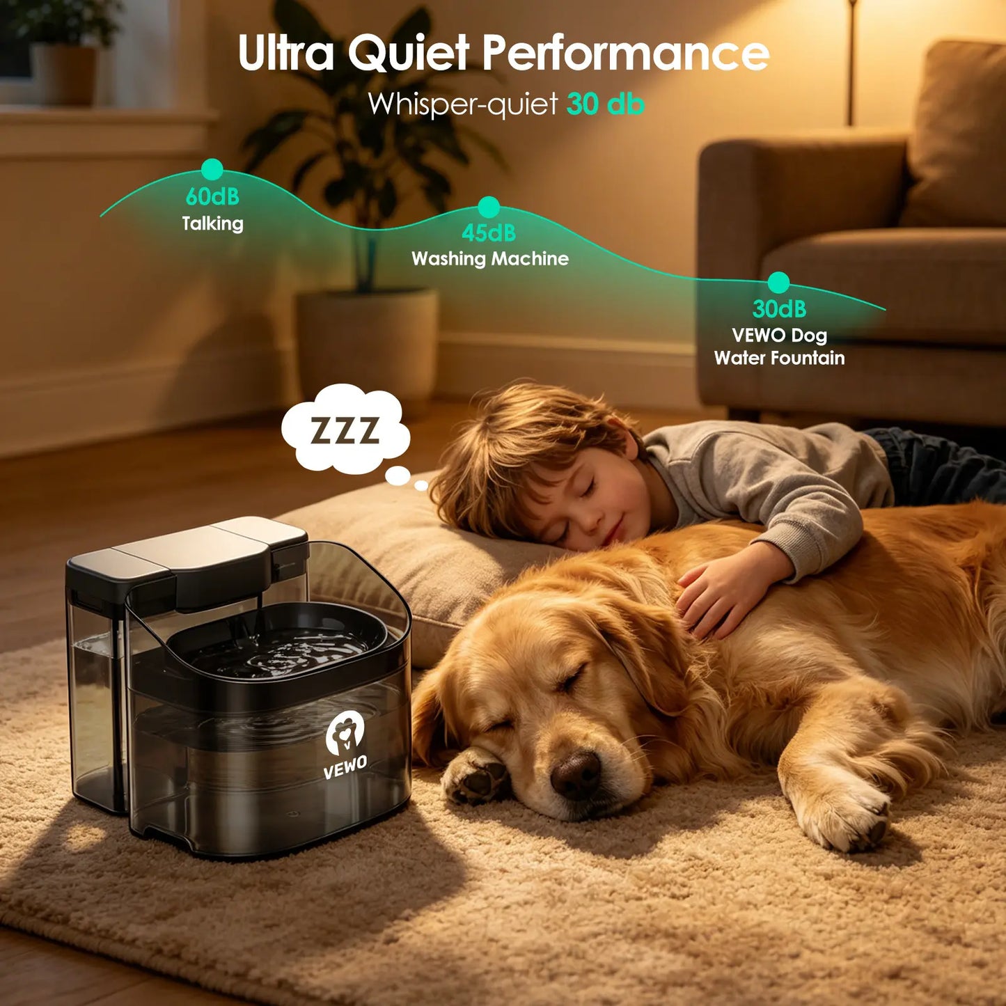 VEWO 11L Dog Water Fountain for Large Dogs