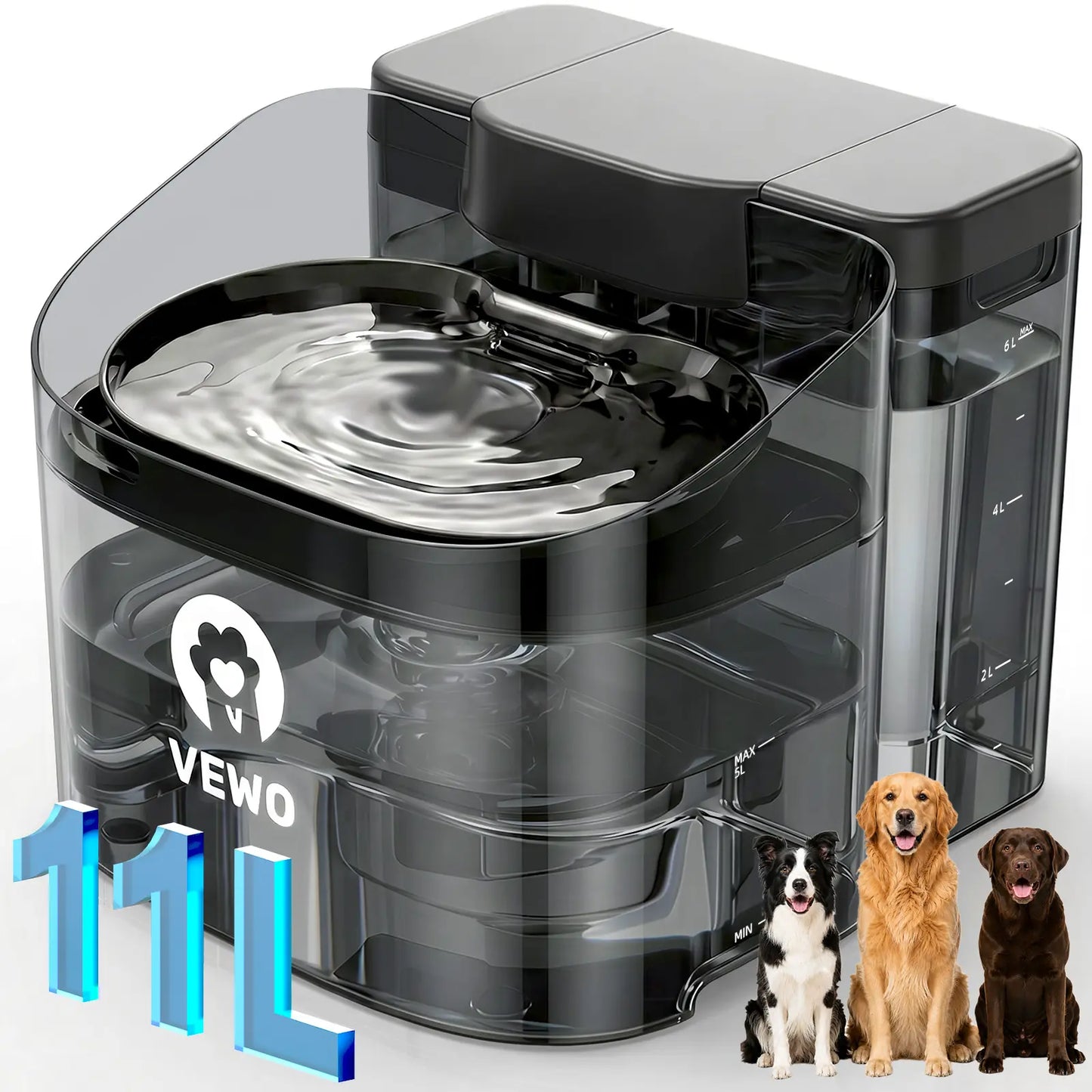 VEWO 11L Dog Water Fountain for Large Dogs