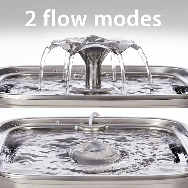 Innovation Award Winner Stainless Steel Cat Water Fountain, 108oz/3.2L Automatic Pet Fountain Dog Water Dispenser with Replacement Filters & Silicone Mat for Cats, Dogs