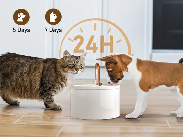 D02 Ceramic Automatic Water Bowl - 2.1L Ultra-Quiet Wired Plug-in Pet Fountain for Cats & Dogs